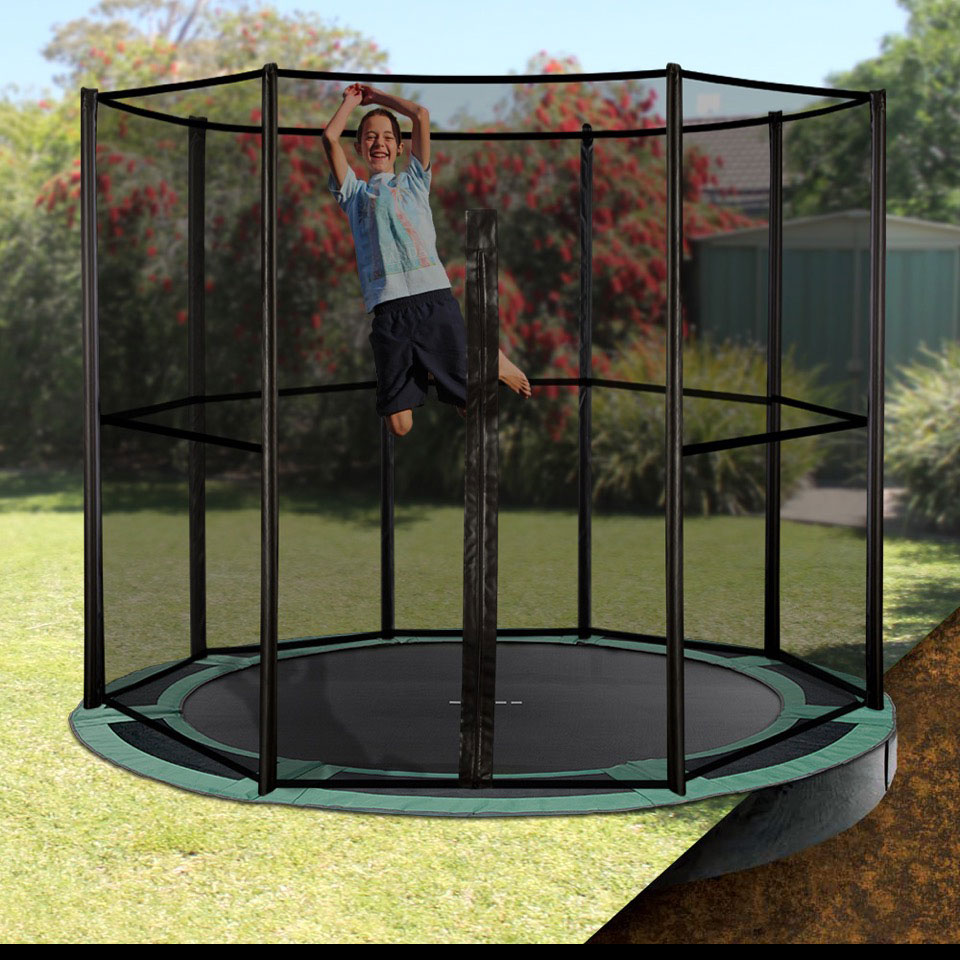 10ft Round Inground Trampoline with enclosure