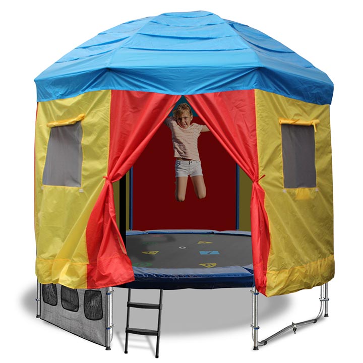 8Ft Trampoline with Trampoline Tent Cover Circus design