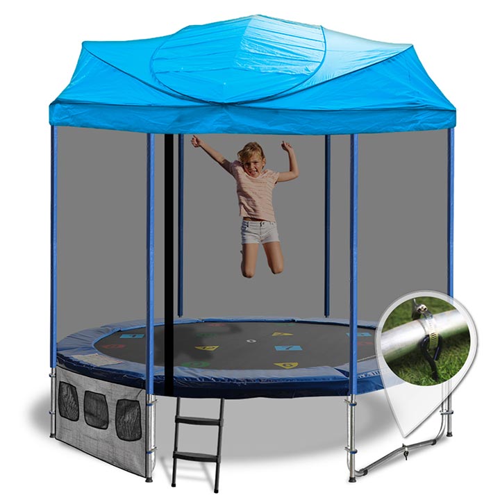8Ft Trampoline with Trampoline Tent Cover - Circus design