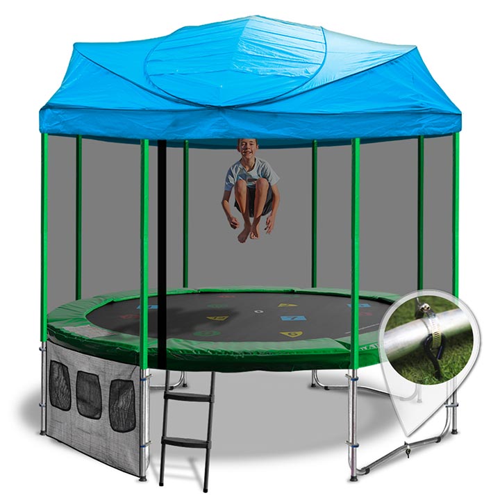 12ft Trampoline with a Green Roof Need some shade?