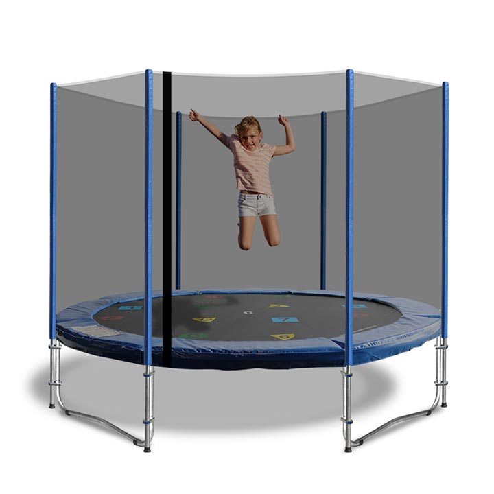 9ft net and pole padding. A 9ft trampoline net and pole padding.