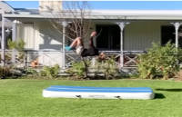 Air track trampoline frame